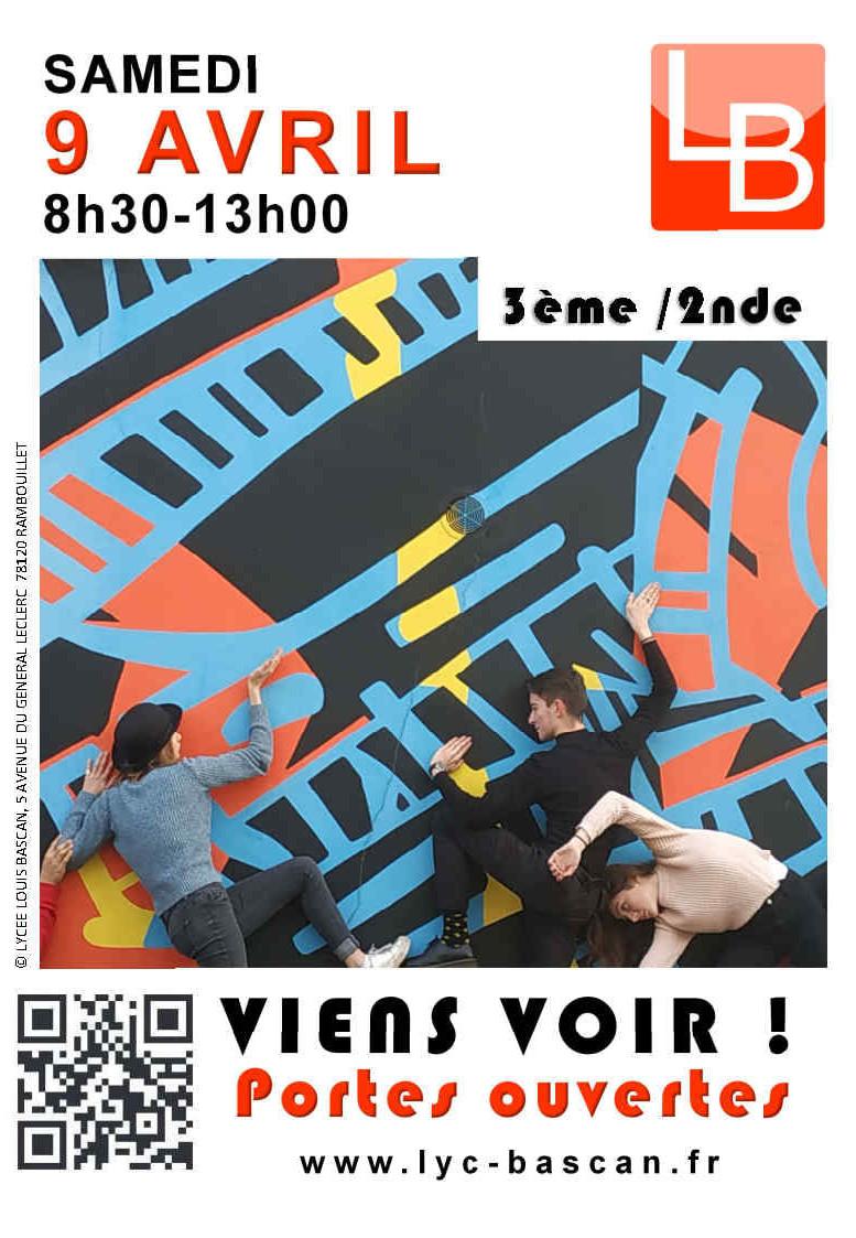 Lire la suite à propos de l’article Samedi 9 avril 2022 de 8H30 à 13H00 Portes ouvertes au lycée Louis Bascan de Rambouillet