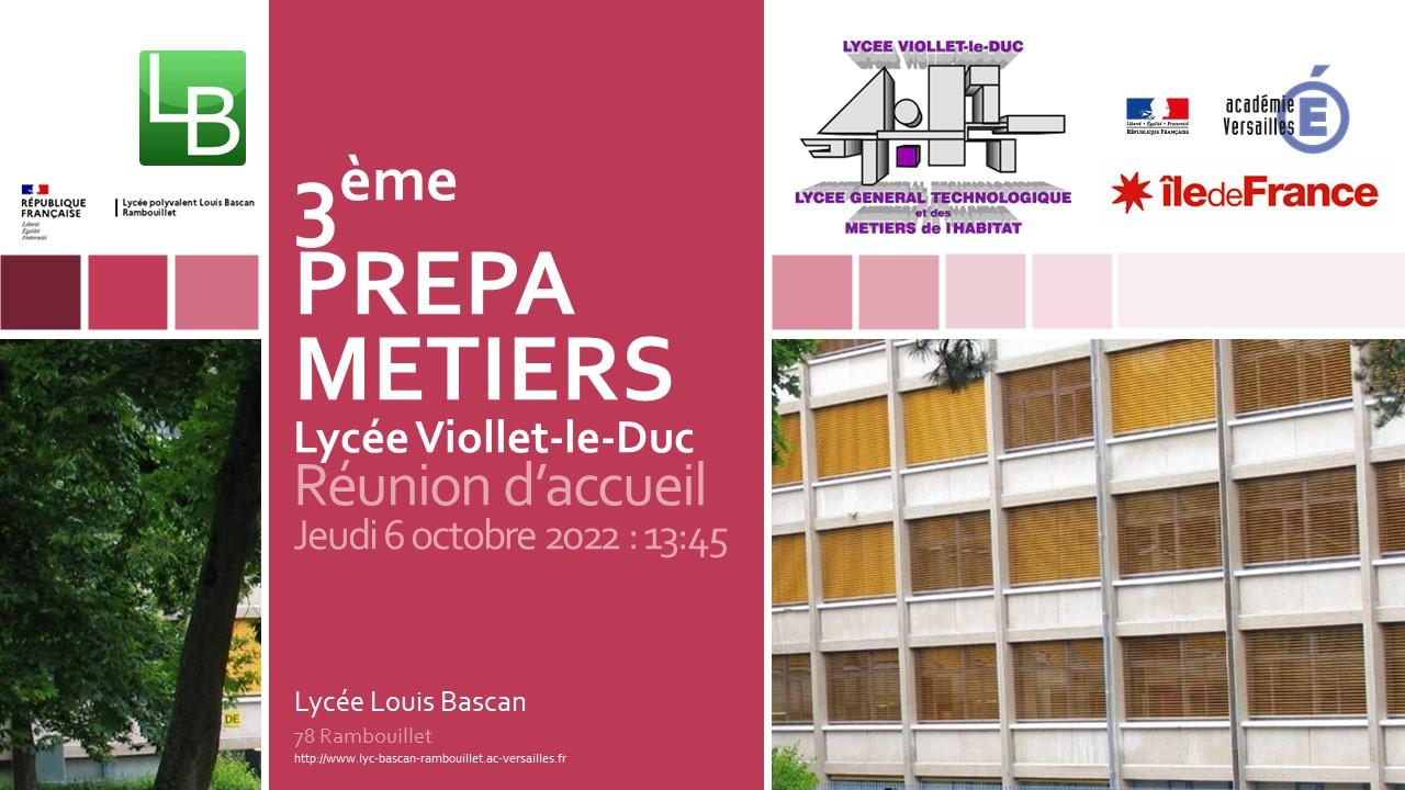 Lire la suite à propos de l’article Accueil Classe de troisième prépa-métiers au lycée Louis Bascan de Rambouillet